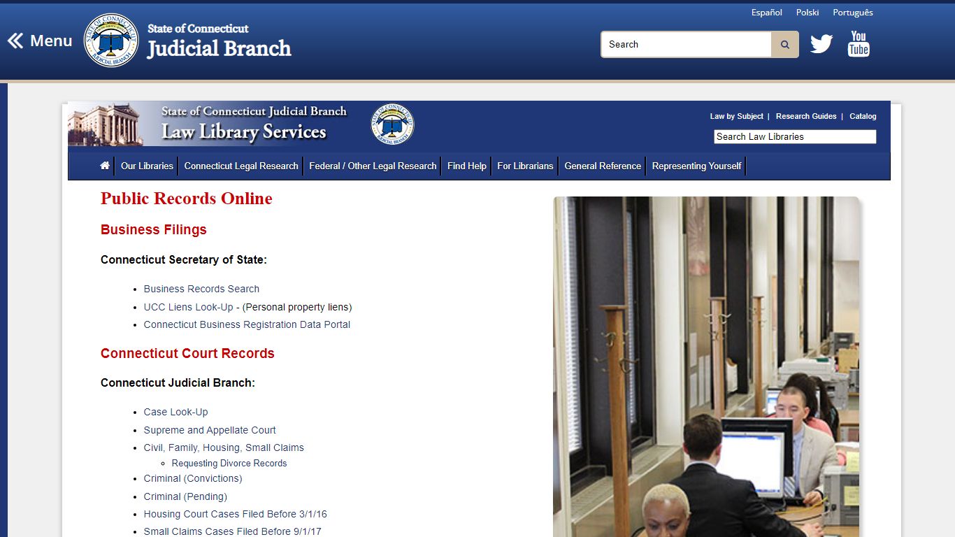 Public Records Online - CT Judicial Branch Law Library Services